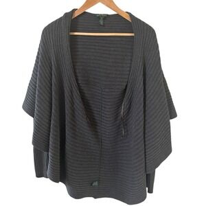 Lauren Ralph Lauren Open Cardigan Sweater Size‎ Small-Med Asymmetrical Oversized